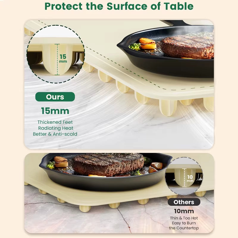 Roll up Food Heating Pad - Level 4 Temperature Fast Heating Silicone Hot Plate, Lifting Feet to Protect the Dining Table