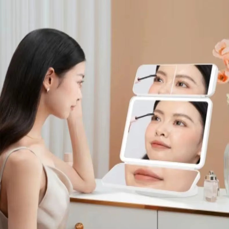 3-In-1 Makeup Mirror LED Lights Dormitory Makeup Mirror Fill Light with Smart Complementary Makeup Mirror