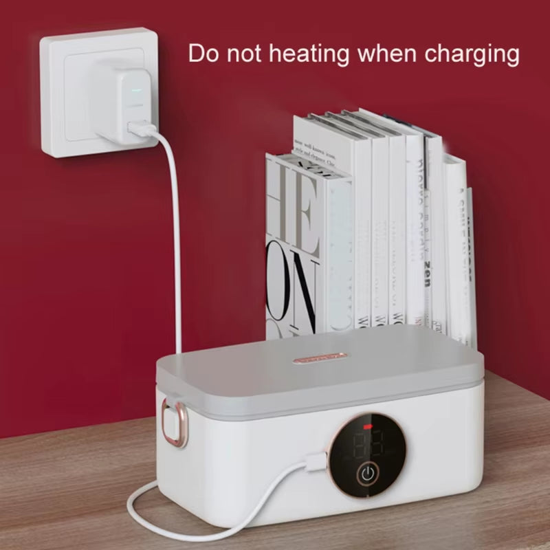 Portable Electric Heating Lunch Box Wireless USB Rechargeable Water-Free Lunch Box 16000Mah Lunch Container Food Warmer